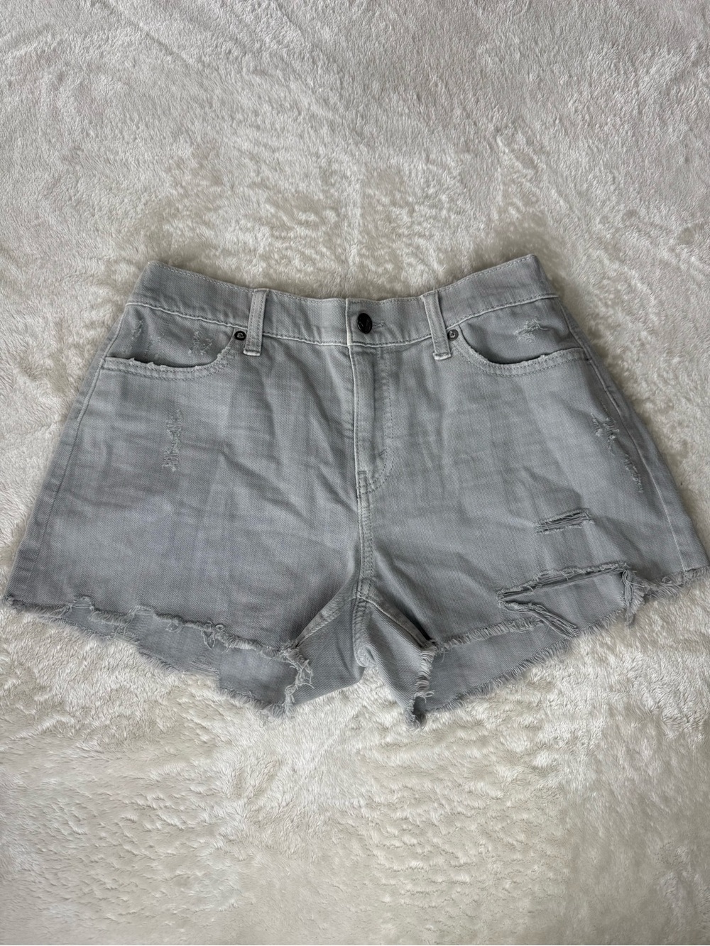 Aerie Gray Distressed Denim Shorts NWT Size S
